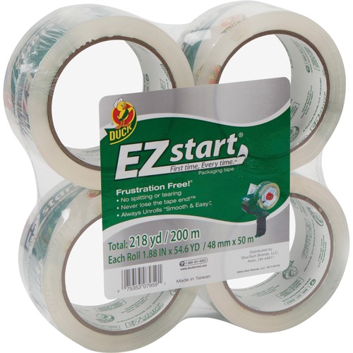 Packaging Tape, 2.6mil, 1-7/8"x54.6yds., 4/PK, Clear