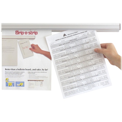 Grip-A-Strip Display Rail, 24 X 1 1/2, Aluminum Finish