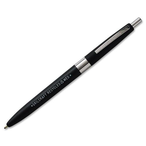 7520013861618, RECYCLED BALLPOINT RETRACTABLE PEN, BLACK INK, FINE, DOZEN