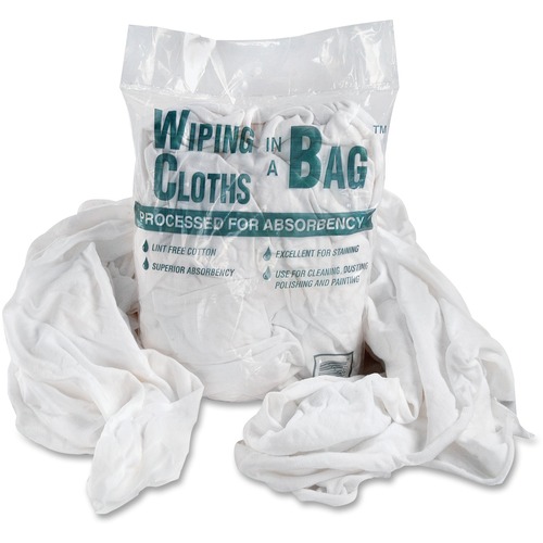 Office Snax  Cotton Wiping Cloths, Assorted Sizes, 1 lb Bag, WE/BE