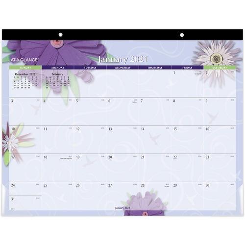 PAPER FLOWERS DESK PAD, 22 X 17, 2019