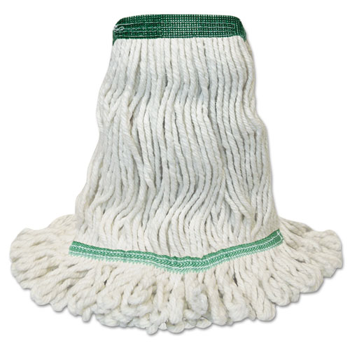 Mop Head, Premium Standard Head, Cotton/rayon Fiber, Medium, White