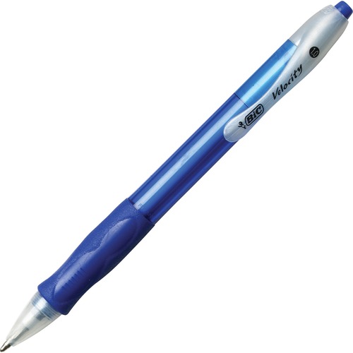 VELOCITY RETRACTABLE BALLPOINT PEN, 1MM, BLUE INK, TRANS BLUE BARREL ...