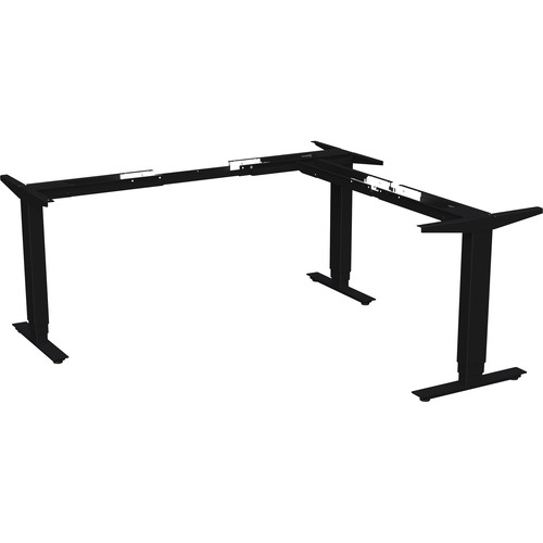 Sit-to-Stand Base, L-shape, f/48"-72" Tabletop, 24"-50"H, BK