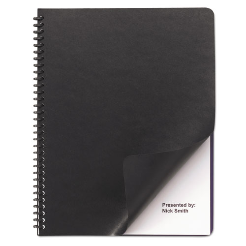 Leather-Look Binding System Covers, 11-1/4 X 8-3/4, Black, 50 Sets/pack