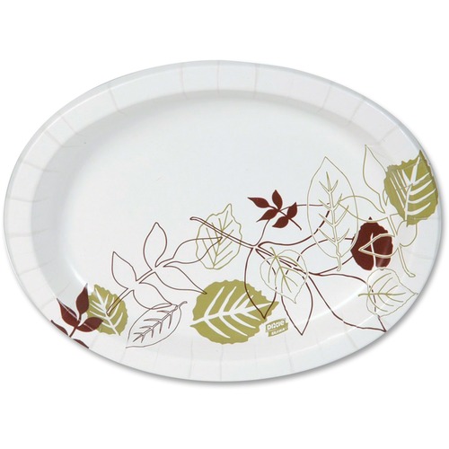 Pathways Heavyweight Oval Platters, 8 1/2 X 11, Green/burgundy, 500/carton