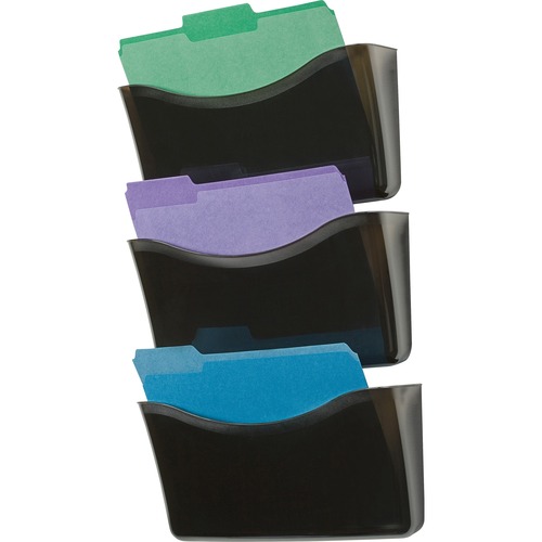 Unbreakable Three Pocket Wall File Set, Letter, Smoke