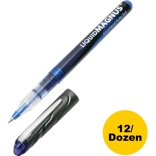 7520014612663, LIQUID MAGNUS ROLLER BALL STICK PEN, BLUE INK, NEEDLE, DOZEN