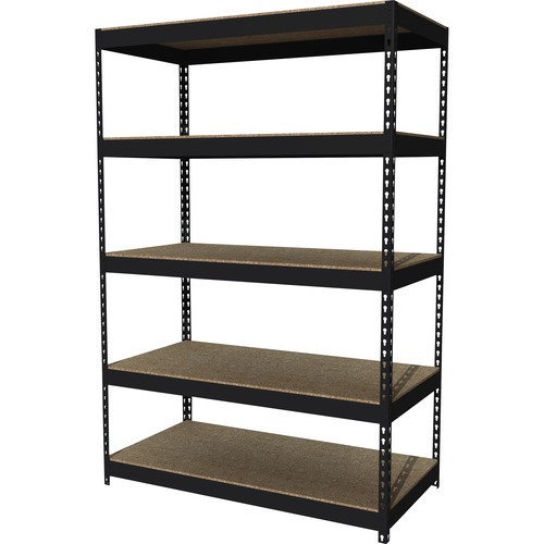 Shelving, Riveted Steel, 3800 lb Cap, 48"x24"x72", Black