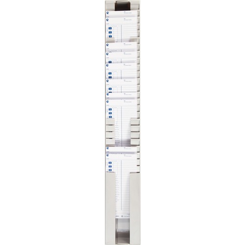 Adj.Time Card Rack, 2-1/2"-5"x2-1/4"Dx31-1/2"H, Gray