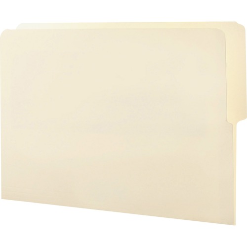 END TAB FOLDERS, REINFORCED 1/2-CUT TOP POSITION TAB, LETTER, MANILA, 100/BOX