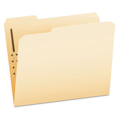 Fastener Folders, 1 Fastener, 1/3 Cut Tabs, Letter, Manila, 50/box