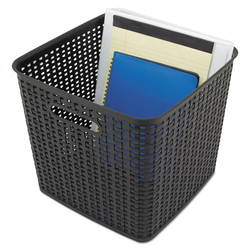 EXTRA LARGE WEAVE BIN, 12.5" X 11.13", BLACK, 2/PACK