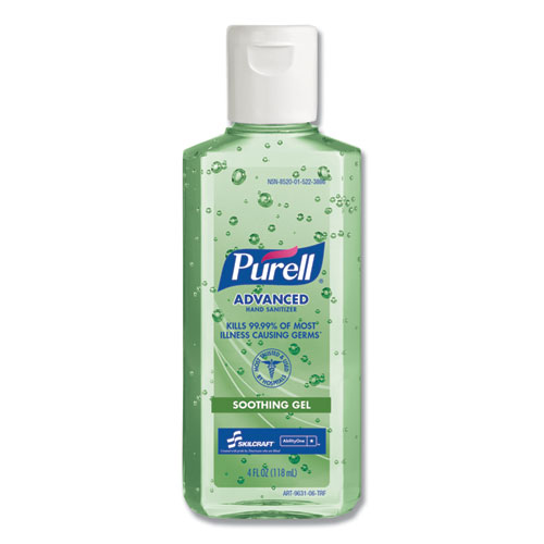 8520015223886, PURELL HAND SANITIZER WITH ALOE, 4 OZ BOTTLE, 24/CARTON