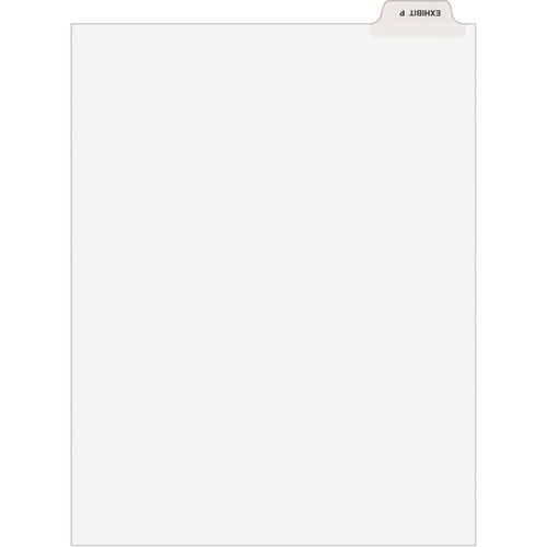 Avery-Style Preprinted Legal Bottom Tab Dividers, Exhibit P, Letter, 25/pack