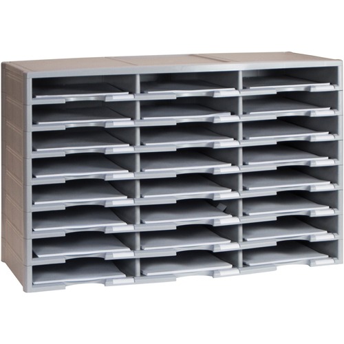 Literature Sorter, 24 Comp, 14-1/10"Wx31-2/5"Lx20-1/2"H, GY