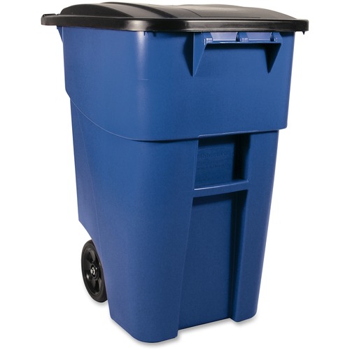 Rollout Container, w/Lid, 50Gal, Blue