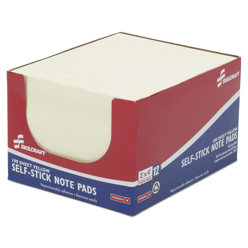 7530012865121, SELF-STICK NOTE PADS, 3 X 4, UNRULED, YELLOW, 100 SHEETS, DOZEN