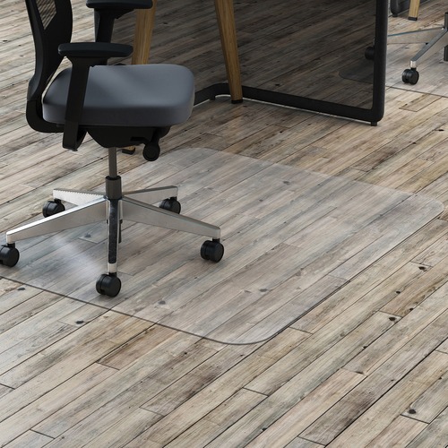 Hard Floor Chairmat, Rectangular, Nonstud, 36"x48", Clear