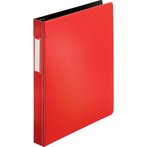 D-Ring Binder, w/Label Holder, Hvy-Dty, 1", Red