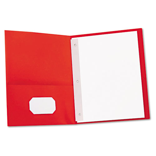 Two-Pocket Portfolios W/tang Fasteners, 11 X 8-1/2, Red, 25/box