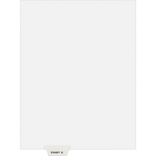 Avery-Style Preprinted Legal Bottom Tab Divider, Exhibit B, Letter, White, 25/pk