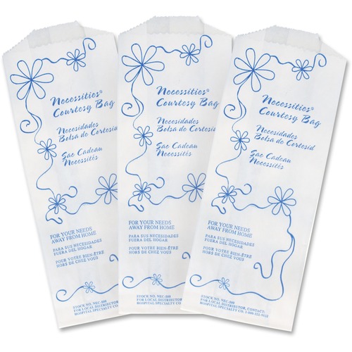 FEMININE HYGIENE CONVENIENCE DISPOSAL BAG, 3" X 8", WHITE, 500/CARTON