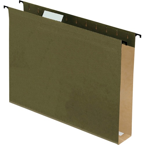 Poly Laminate Hanging Folders, 1/5 Tab, 2" Expansion, Letter, Green, 20/box