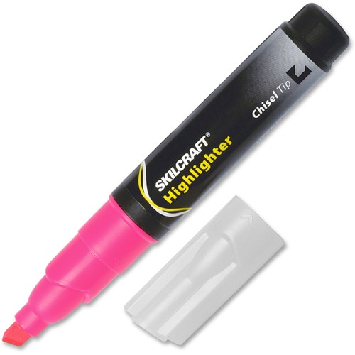 7520004607598 SKILCRAFT LARGE FLUORESCENT HIGHLIGHTER, CHISEL TIP, FLUORESCENT PINK, DOZEN