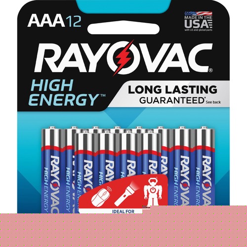 Alkaline AAA Carded Batteries, 144/CT, Blue/Gray