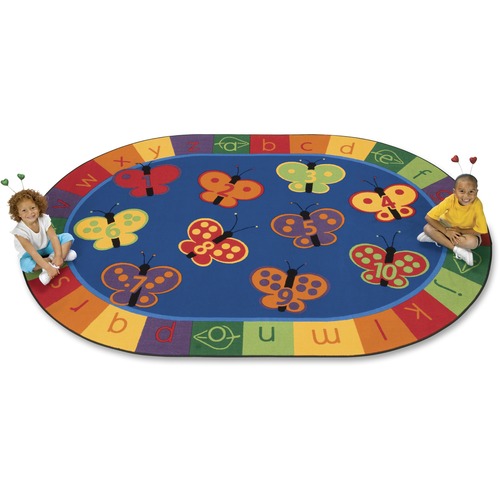 Butterfly Fun Rug,123 ABC,Oval,3'10"x5'5",Multi