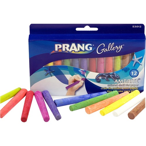 Paper Chalk, 3-3/16"x7/16", Nontoxic, 12/BX, Assorted