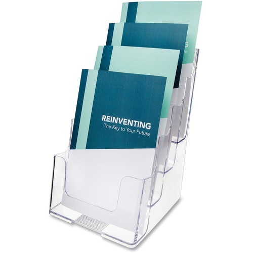 Multi-compartment Docuholder,4 Pckt.,6-1/2"x6-1/4"x10",Clear