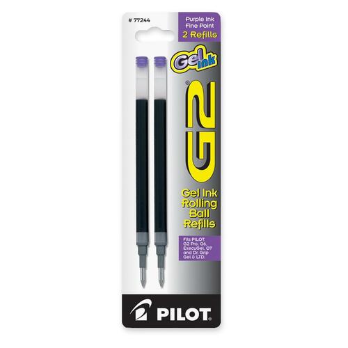 Refill For G2 Gel, Dr. Grip Gel/ltd, Execugel G6, Q7, Fine, Purple, 2/pack