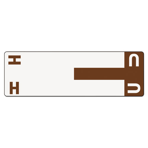 Alpha-Z Color-Coded First Letter Name Labels, H & U, Dark Brown, 100/pack