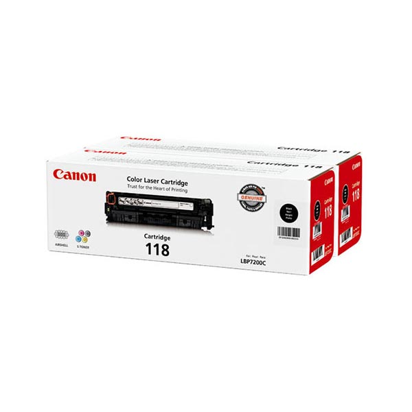 Canon (CRG-118BK VP) imageCLASS LBP7200Cdn LBP7660Cdn MF726Cdw MF729Cdw MF8350Cdn MF8380Cdw MF8580Cdw Black Toner Cartridge Dual Pack (2 Pack of OEM# 2662B001AA) (2 x 3400 Yield)