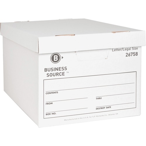 Storage Boxes, Ltr/Legal, 650 lb, 12"x15"x10", 12/CT, White