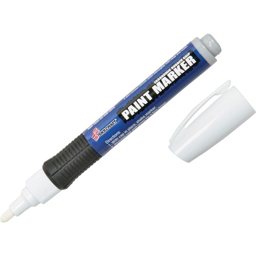 7520015889102, PAINT MARKER, MEDIUM POINT, RUBBER GRIP, WHITE, 6/PACK