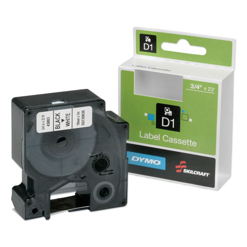 7510016577786, DYMO/SKILCRAFT LABEL CASSETTE, 3/4" X 23 FT, BLACK/WHITE
