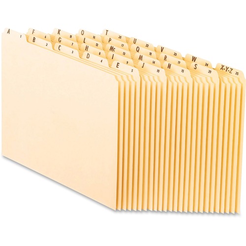 Recycled Top Tab File Guides, Alpha, 1/5 Tab, Manila, Legal, 25/set