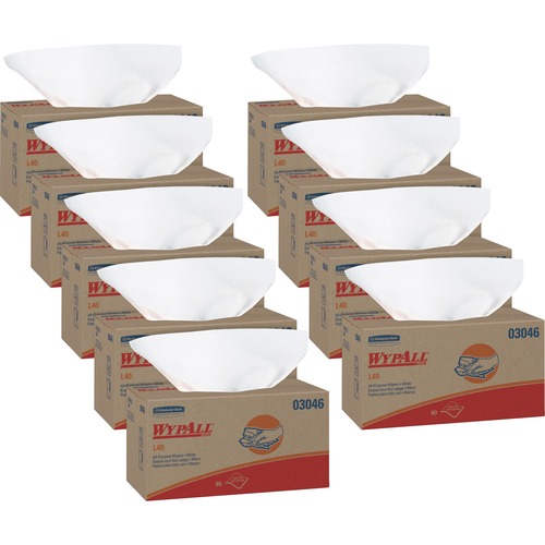 L40 Towels, Pop-Up Box, White, 10 4/5 X 10, 90/box, 9 Boxes/carton