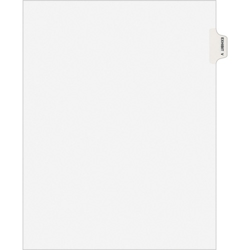 Avery-Style Preprinted Legal Side Tab Divider, Exhibit V, Letter, White, 25/pack