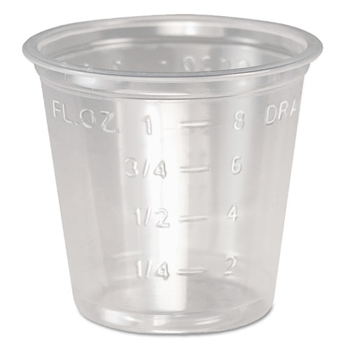 PLASTIC MEDICAL AND DENTAL CUPS, 1 OZ, CLEAR, GRADUATED, 5000/CARTON