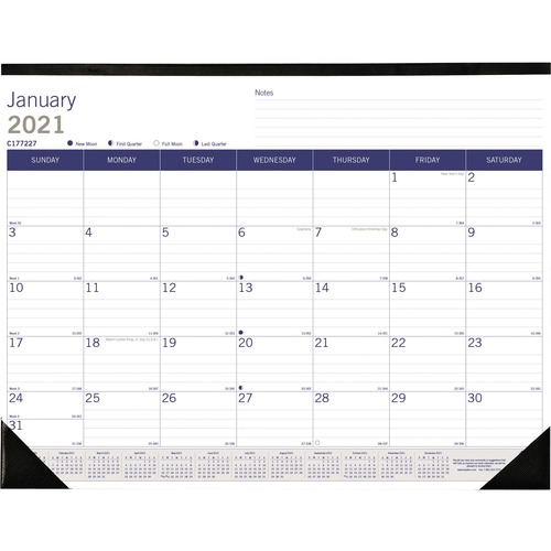 DURAGLOBE MONTHLY DESK PAD CALENDAR, 22 X 17, 2019