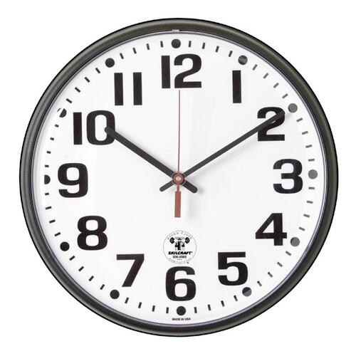 6645014919814, ATOMIC SLIMLINE WALL CLOCK, RADIO-CONTROLLED, 12 3/4", BLACK