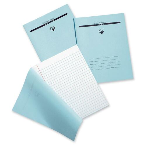 Examination Book,3/8" Ruled,w/ Red Margin,8-1/2"x7",16 Pages