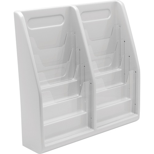Magazine Holders, 8 Pocket, 20-1/4"x5"x19-3/4", Gray