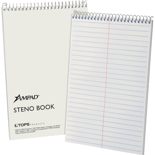 WIRELOCK STENO BOOK, GREGG, TAN COVER, 15LB WHITE PAPER, 70 PAGES