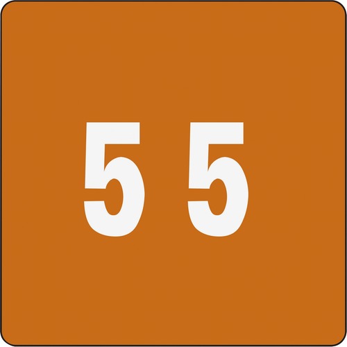 Single Digit End Tab Labels, Number 5, Brown, 250/roll