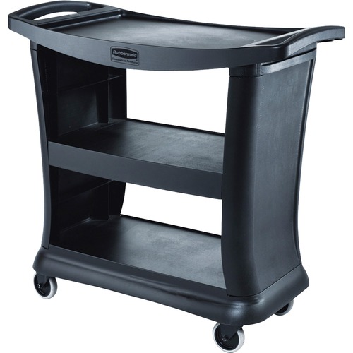 Executive Cart, 3 Shelves, 38-7/8"x20-3/8"x32", Black